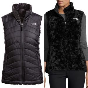 The North Face Mossbud Swirl Reversible Vest Girls Large Black.